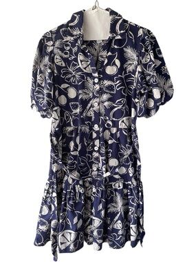 Sincerely Jules Navy Print Button Dress